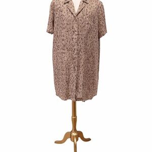 Vtg Judith Hart XXL 100% Silk Fine Sleepwear Pajama Shirt Nightgown Long Sleeve